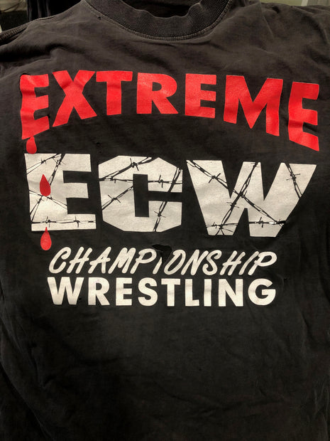 Damien Kane Ring Worn original ECW Logo T-Shirt (Size: XL)