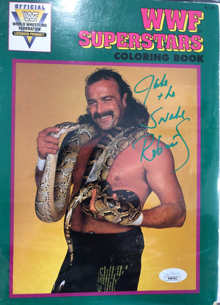 Jake Roberts signed WWF Superstars Coloring Book (w/ JSA)