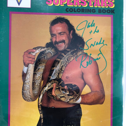 Jake Roberts signed WWF Superstars Coloring Book (w/ JSA)