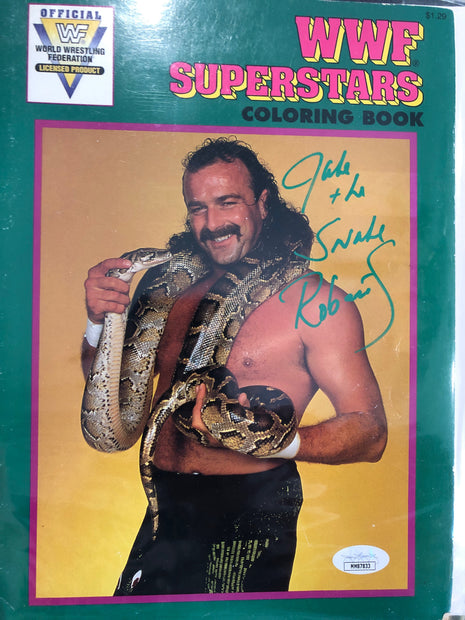 Jake Roberts signed WWF Superstars Coloring Book (w/ JSA)