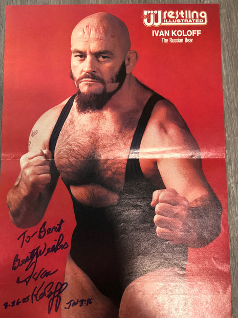 Ivan Koloff signed Magazine Poster