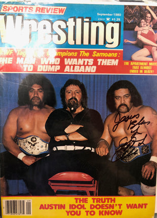 Lou Albano signed Sports Review Wrestling Magazine (September 1980)