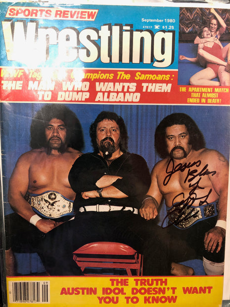 Lou Albano signed Sports Review Wrestling Magazine (September 1980)