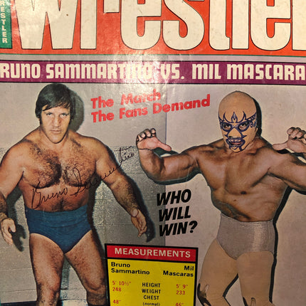 Bruno Sammartino signed The Wrestler Magazine (March 1976)