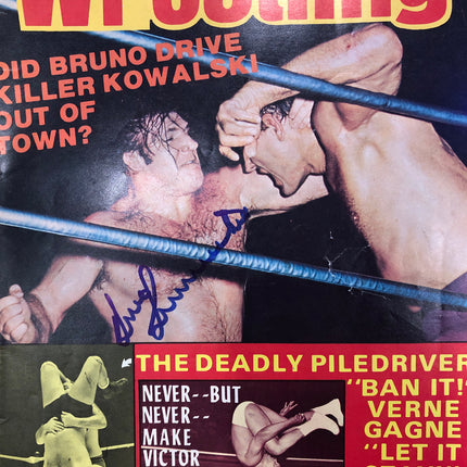 Bruno Sammartino signed Wrestling Magazine (January 1974)