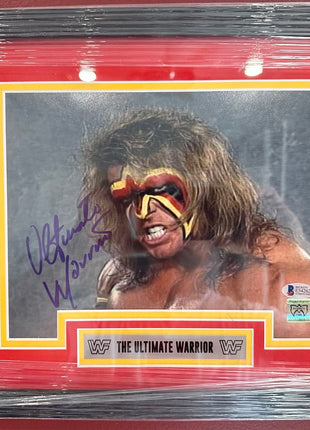 Ultimate Warrior signed Photo Framed (w/ Beckett & Warrior COA)