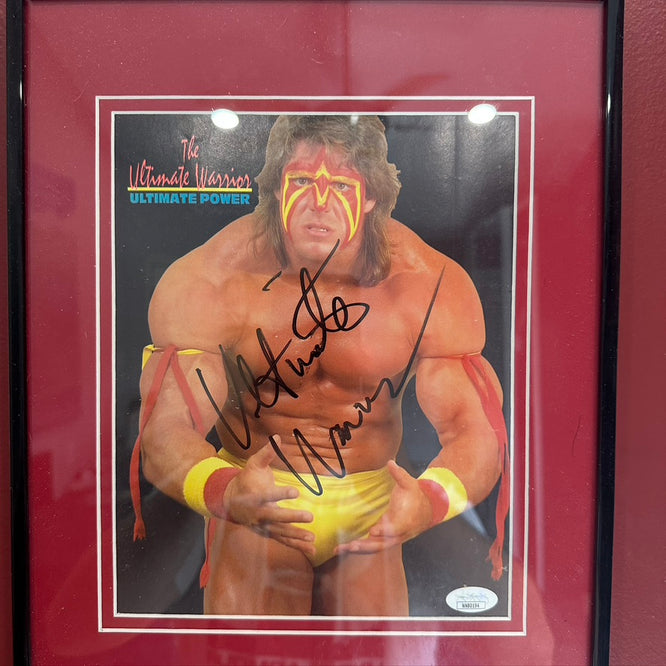 Ultimate Warrior signed Photo Framed (w/ JSA) Signed By Superstars