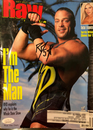 Rob Van Dam signed WWE Raw Magazine October 2001 (w/ JSA)
