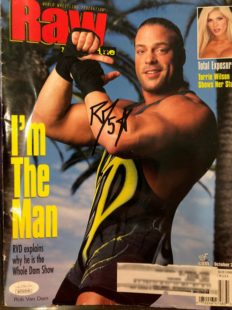 Rob Van Dam signed WWE Raw Magazine October 2001 (w/ JSA)