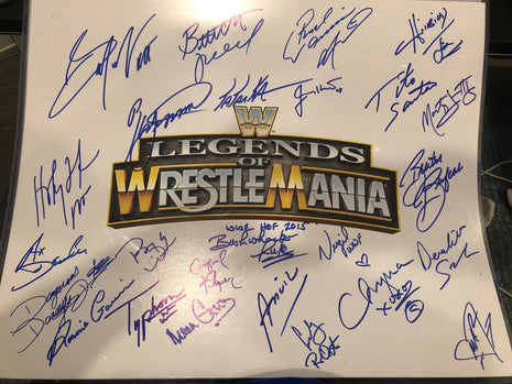 Legends of Wrestlemania multi-signed 16x20 Photo