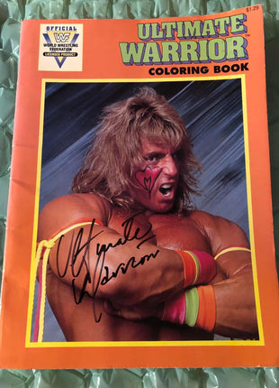 Ultimate Warrior signed WWF Coloring Book