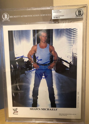 Shawn Michaels signed 8x10 Photo (Encapsulated w/ Beckett)