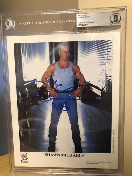 Shawn Michaels signed 8x10 Photo (Encapsulated w/ Beckett)