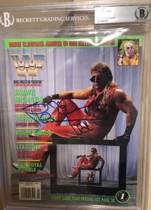 Shawn Michaels signed WWF Magazine February 1994 (Encapsulated w/ Beckett)