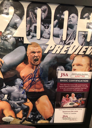 Brock Lesnar signed & framed Program Cover (w/ JSA)