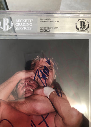 Owen Hart & Billy Gunn dual signed 5x7 Photo (Encapsulated w/ JSA & Beckett)