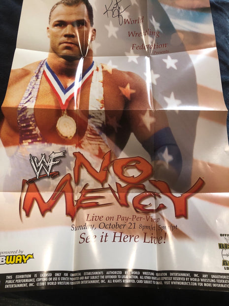 Kurt Angle signed 24x36 No Mercy Original PPV Poster