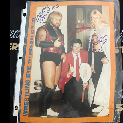Midnight Express (Bobby Eaton, Dennis Condry, Jim Cornette) triple signed Magazine Page