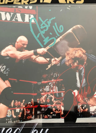 Steve Austin & Mick Foley dual signed 8x10 Photo (w/ JSA)