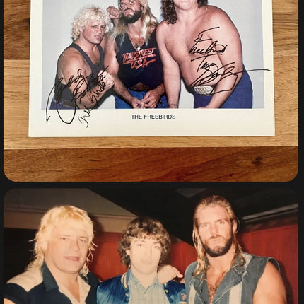 Michael Hayes, Terry Gordy & Buddy Roberts triple signed 8x10 Photo