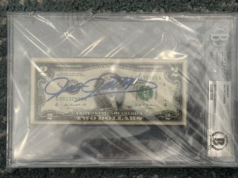 Pat Patterson signed 2 Dollar Bill (Encapsulated w/ Beckett)