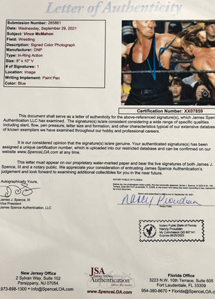 Vince McMahon signed 8x10 Photo (w/ JSA)