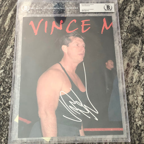 Vince McMahon signed Magazine page (Encapsulated w/ Beckett)