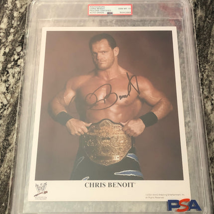 Chris Benoit signed 8x10 Photo (Encapsulated w/ PSA-DNA)