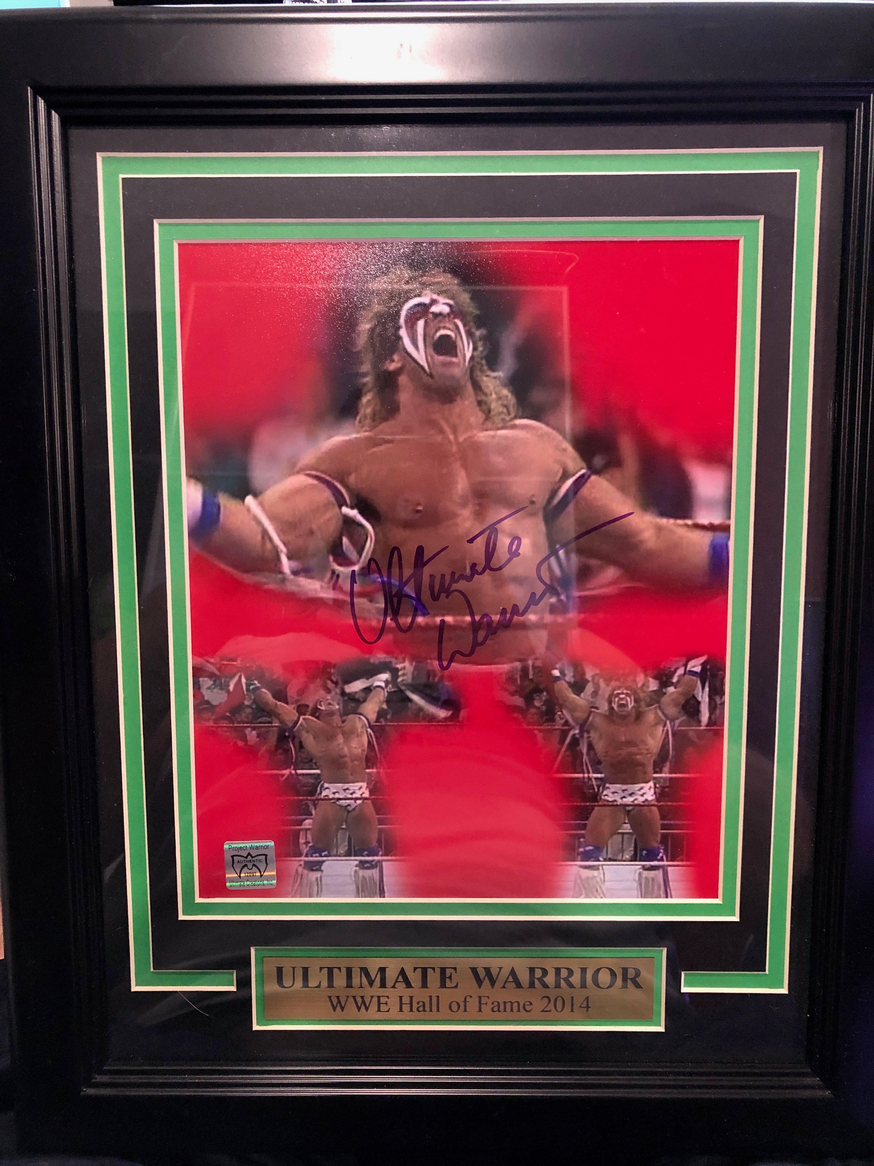 Ultimate Warrior signed Framed Photo w Warrior COA Signed By