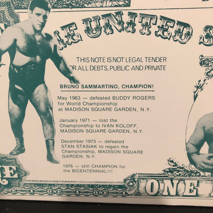 Bruno Sammartino signed Styrofoam Piece