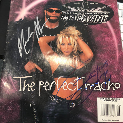 Randy Savage & Gorgeous George signed WCW Magazine June 1999 (w/ Beckett)