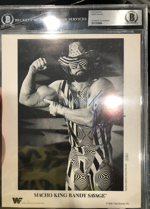 Macho Man Randy Savage signed 8x10 Photo (Encapsulated w/ Beckett)