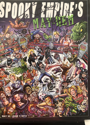 Rowdy Roddy Piper signed Spooky Empire's Mayhem Magazine (May 2014)
