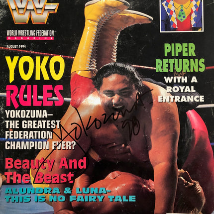 Yokozuna signed WWF Magazine (August 1994)