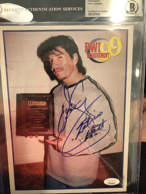 Eddie Guerrero signed 8x10 Photo (Encapsulated w/ JSA & Beckett)