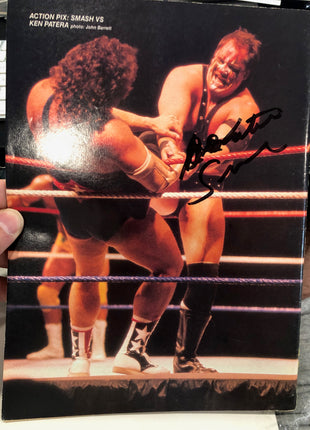 Butch Reed, Lex Luger & Demolition Smash signed Double Action Wrestling Magazine (May 1988)