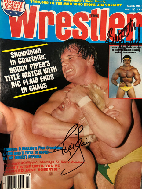 Ric Flair & Butch Reed signed Wrestler Magazine (March 1983)