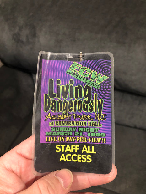 Original ECW Living Dangerously 1999 Backstage Pass