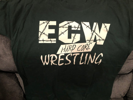 Original ECW Hardcore Logo Green T-Shirt (Size: XL / Worn)