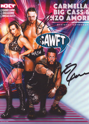 Enzo, Big Cass & Carmella triple signed 11x14 Photo